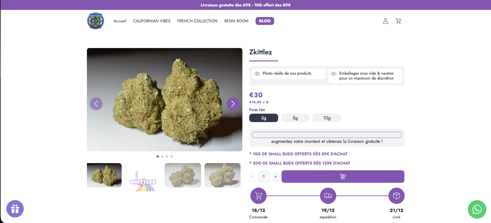 Nouvelle page de vente Cali French